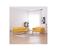 vidaXL Ensemble de canapé 2 pcs Tissu Jaune