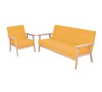 2x Canapé Tissu Bleu Canapé de Salon Mobilier de Salon Sofa Meubles vidaXL