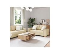 Ensemble de canapé 3 pièces avec coussins en tissu crème Crème