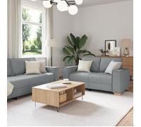 vidaXL Ensemble de canapé 3 pièces 220x80x84 cm Gris clair Tissu lin mélangé avec coussins, Moderne