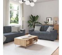 vidaXL Ensemble de canapé 3 pièces avec coussins – Canapé design velours 221×80×80 cm Gris foncé