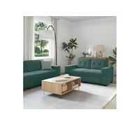 vidaXL Ensemble de Canapés 3 pc Vert foncé Velours