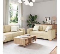 vidaXL Ensemble de canapé 3 pièces avec Coussins en Tissu crème