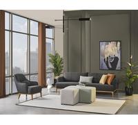 Ensemble de canapé 41 places 2x poufs Set complet Paysage de salon 4pcs