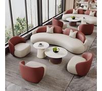 Ensemble de canapé avec canapé sectionnel, causeuse, chaise et 2 tables basses, mobilier de salon moderne pour bureau et maison
