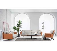 Ensemble de canapé complet Canapé 321 places Tissu Orange