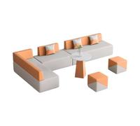 Ensemble De Canapé Créatif Et Simple, Réception De Banque D'établissement De Formation, Aire De Loisirs Et De Repos, Canapé De Bureau Et Table Basse en Cuir Griffe De Chat en Attente De Réception(E)