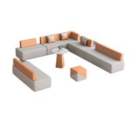 Ensemble De Canapé Créatif Et Simple, Réception De Banque D'établissement De Formation, Aire De Loisirs Et De Repos, Canapé De Bureau Et Table Basse en Cuir Griffe De Chat en Attente De Réception(I)