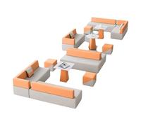 Ensemble De Canapé Créatif Et Simple, Réception De Banque D'établissement De Formation, Aire De Loisirs Et De Repos, Canapé De Bureau Et Table Basse en Cuir Griffe De Chat en Attente De Réception(G)