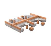 Ensemble De Canapé Créatif Et Simple, Réception De Banque D'établissement De Formation, Aire De Loisirs Et De Repos, Canapé De Bureau Et Table Basse en Cuir Griffe De Chat en Attente De Réception(K)