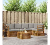 Ensemble de canapé d'angle 6 pcs Bois d'Acacia Massif Canapé Sectionnel vidaXL v