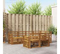 vidaXL Ensembles de canapés 7 pcs Naturel Bois d'Acacia Massif, Canapé de Jardin, Salon d'extérieur Moderne, Ensemble résistant, sièges Confortables pour Votre terrasse