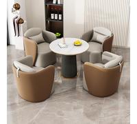 Ensemble de canapé de Bureau Moderne de Luxe avec Table Basse en marbre, Simili Cuir et éponge Haute densité, sectionnel modulaire for Zone de réception, Salle d'attente, Salon d'hôtel(Brown,A)