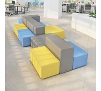 Ensemble de canapé de bureau simple et moderne, canapé de salon de réception multi-pièces for hall d'hôtel, immeuble de bureaux, réception d'entreprise et zone de repos, mobilier durable et élégant(C)