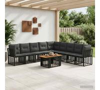 Ensemble de canapé de jardin 10 pc polyrotin Canapé d’extérieur Salon vidaXL vid