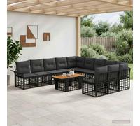 vidaXL Ensemble de canapé de Jardin 12 pc Blanc Naturel et Crème