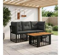 vidaXL Ensemble de canapé de Jardin 4 pc Blanc Naturel et Crème