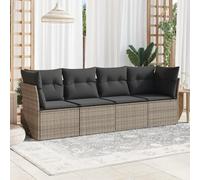 Ensemble de canapé de jardin 4 pièces en rotin synthétique gris, résistant aux UV, 234 x 62 x 69 cm, pour terrasse, balcon, extérieur, siège extérieur confortable