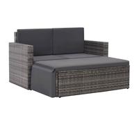 Ensemble de Canapé de Jardin 7 pcs Résine Tessée Gris Terrasse Patio vidaXL