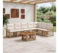 vidaXL Ensemble de canapé de Jardin 8 pc Noir et Gris foncé polyrotin