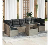 vidaXL Ensemble de canapé de jardin avec coussins 8 pcs Noir 100 x 55 x 73 cm