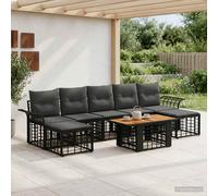 vidaXL Ensemble de canapé de Jardin 8 pc Noir et Gris foncé polyrotin