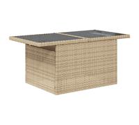 Ensemble De Canapé De Jardin 8 Pièces Avec Coussins Beige Poly Rattan, Canapé De Jardin 2 Places Avec Rangement & Coussins Beige Poly Rattan