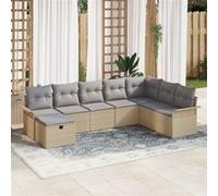 vidaXL Ensemble de canapés de jardin 8 pcs Beige et gris clair 297,5 x 187,5 x 85 cm