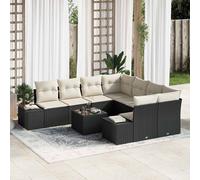 Vidaxl Ensemble De Canapés De Jardin 9 Pièces Avec Coussins Beige Poly Rattan