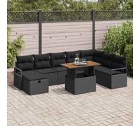 Ensemble de canapé de jardin 9 pcs polyrotin Transat d'extérieur vidaXL vidaXL