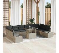 Ensemble De Canapés De Jardin Vidaxl 11 Pièces Gris Rotin