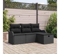 vidaXL Ensemble de canapé de jardin avec coussins 4 pcs gris clair Poly rotin