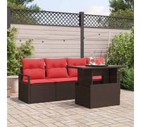vidaXL Ensemble de canapé de Jardin 5 pcs Marron Poly rotin, Mobilier d'extérieur Moderne, Ensemble modulable en résine tressée, canapé résistant, pour Jardin et terrasse
