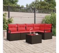 Ensemble de canapé de jardin avec coussin 5 pc polyrotin Canapé en vidaXL vidaXL