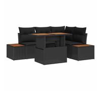 Ensemble de canapé de jardin avec coussin 5 pc repas rectangulaire pour vidaXL v