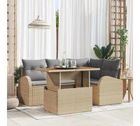 Ensemble de canapé de jardin avec coussin 5 pcs Mobilier en rotin vidaXL vidaXL