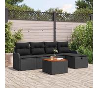 Vidaxl Ensemble De Canapés De Jardin De 6 Pièces Avec Coussins En Rattan Poly Gris