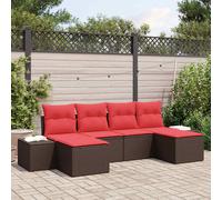 Ensemble de canapé de jardin avec coussin 6 pc polyrotin Canapé d'angle vidaXL v
