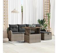 Ensemble de canapé de jardin avec coussin 6 pc polyrotin Canapé Transat vidaXL v