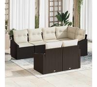 vidaXL Ensemble de Jardin 7 pièces avec Coussins Gris en rotin synthétique