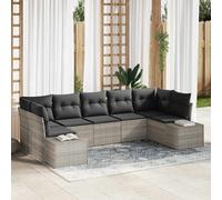 Vidaxl Ensemble De Canapés De Jardin 7 Pièces Avec Coussins Beige Poly Rotin Beige