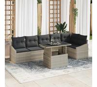 Vidaxl Ensemble De Canapé De Jardin 7 Pièces Avec Coussins Marron Rattan Poly Marron