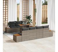 vidaXL Ensemble de canapé de Jardin 8 pcs Beige Poly rotin, Canapés de Jardin Tendance, canapé extérieur Minimaliste, Sofa modulable, Lounge résistant aux intempéries, rangements Pratiques