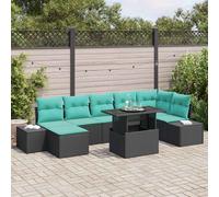 vidaXL Ensemble de canapé de Jardin 8 pc Noir polyrotin | Change la disposition quand tu veux pour s’adapter à ton espace, Parfait pour l'extérieur, Coussins bien épais pour un max