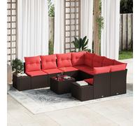 Ensemble de canapé de jardin avec coussin 9 pc polyrotin Mobilier patio vidaXL v