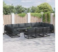 Vidaxl Ensemble De Canapé De Jardin Avec Coussin 13 Pcs Noir Aluminium