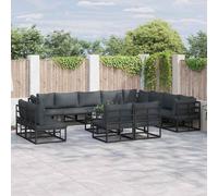 Ensemble de canapé de jardin avec coussin Noir Aluminium patio moderne vidaXL vi