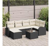Vidaxl Ensemble De Canapé De Jardin 6 Pièces Avec Coussins En Black Poly Rattan