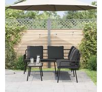 Ensemble De Canapés De Jardin 2 Pièces Avec Coussins En Poly Rattan Naturel