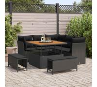 Vidaxl Canapé De Jardin 8 Pièces Avec Coussins Beige Poly Rotin, Vidaxl Salle À Manger De Jardin 3 Pièces Avec Coussins Beige
